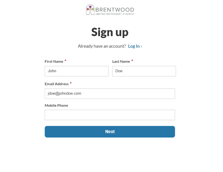 Login Brentwood United Methodist Church